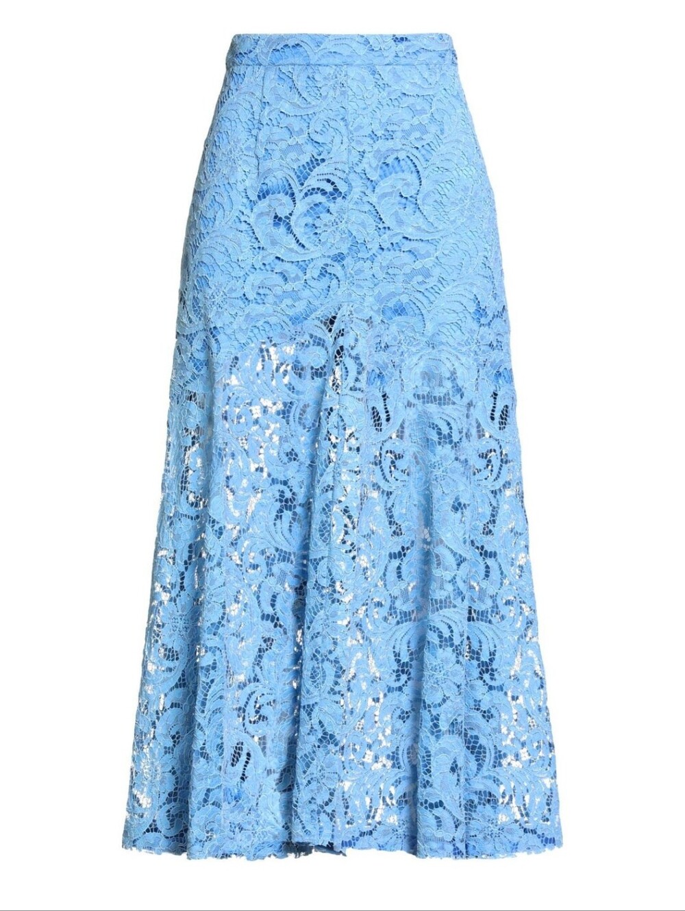 Sky Blue Lace A-Line Midi Skirt
